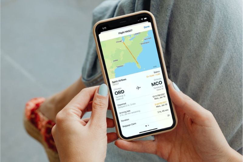 Use the app to update flight status