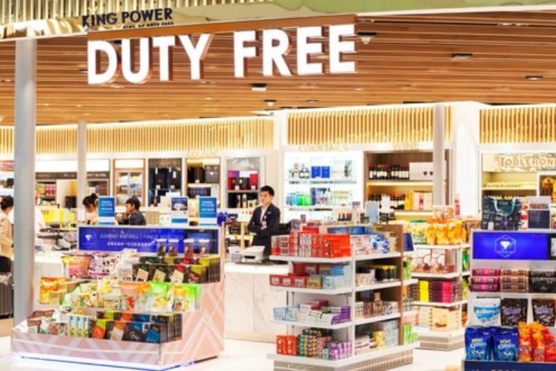 Shopping at duty-free shops to pass the time