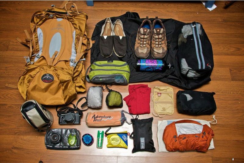 Men can bring necessary items such as clothes, shoes, razors, cameras, hats...