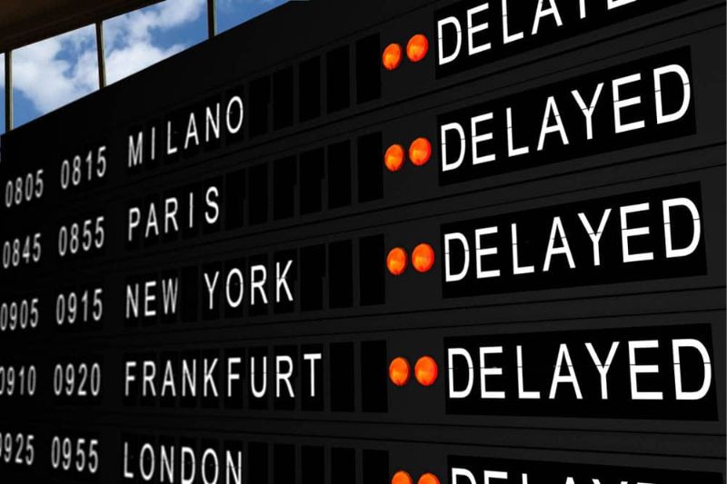 Delay is when a flight is delayed and cannot depart at the scheduled time of the airlines