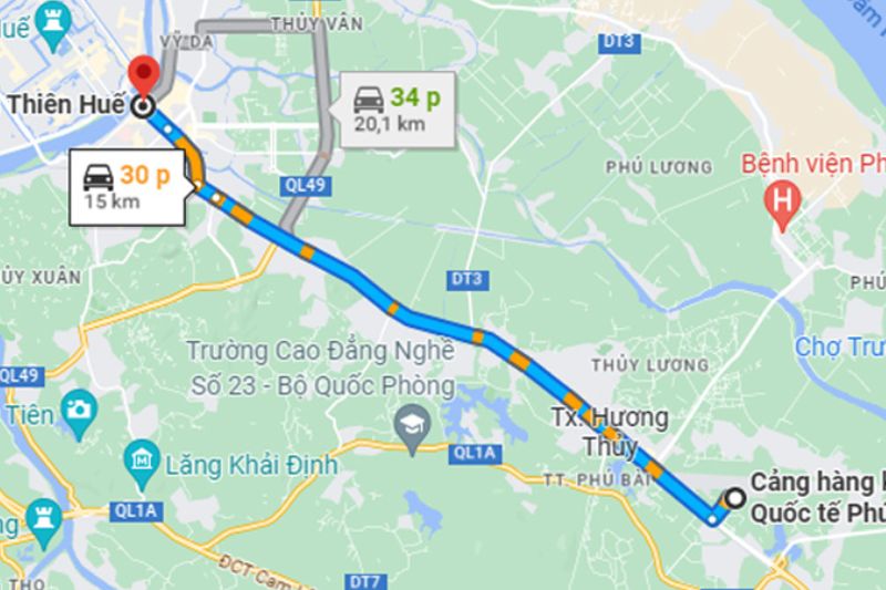 Moving from Phu Bai airport to Hue city is extremely easy